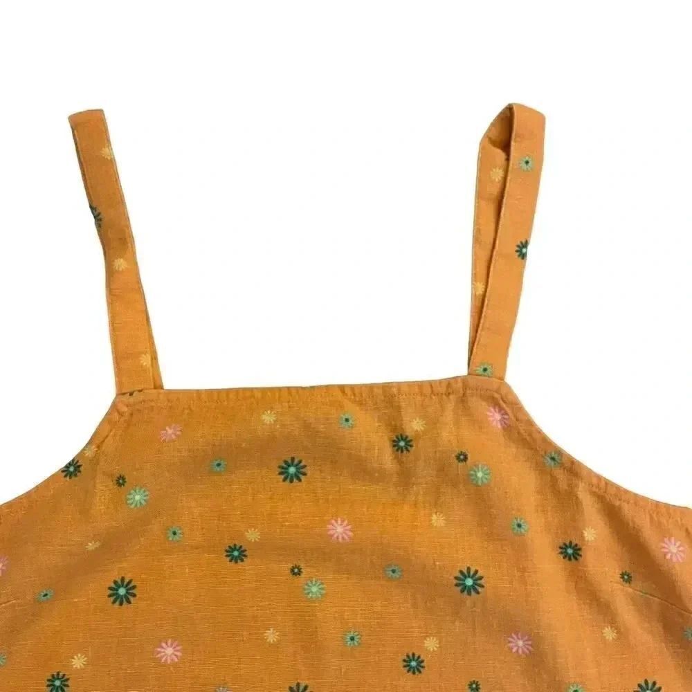 Abound Orange WOVEN CAMI ASTERISK FLORAL:Retro Linen Crop Tank Top XS - Picture 3 of 10